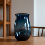 dansk dark blue glass vase ground pontil